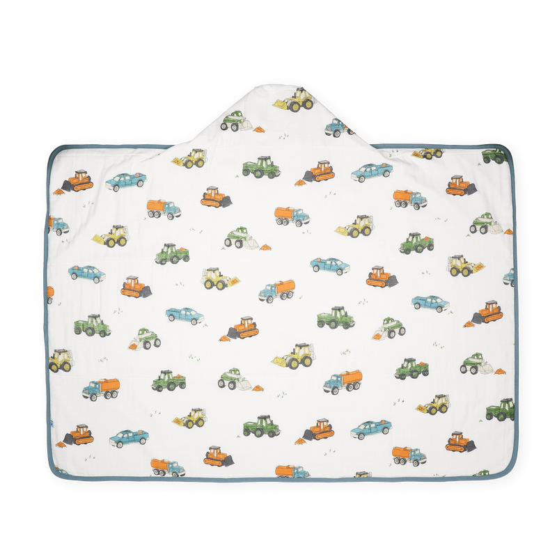 Toddler Hooded Towel - Work Trucks