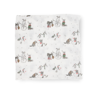 Cotton Muslin Swaddle Blanket - Snow Day