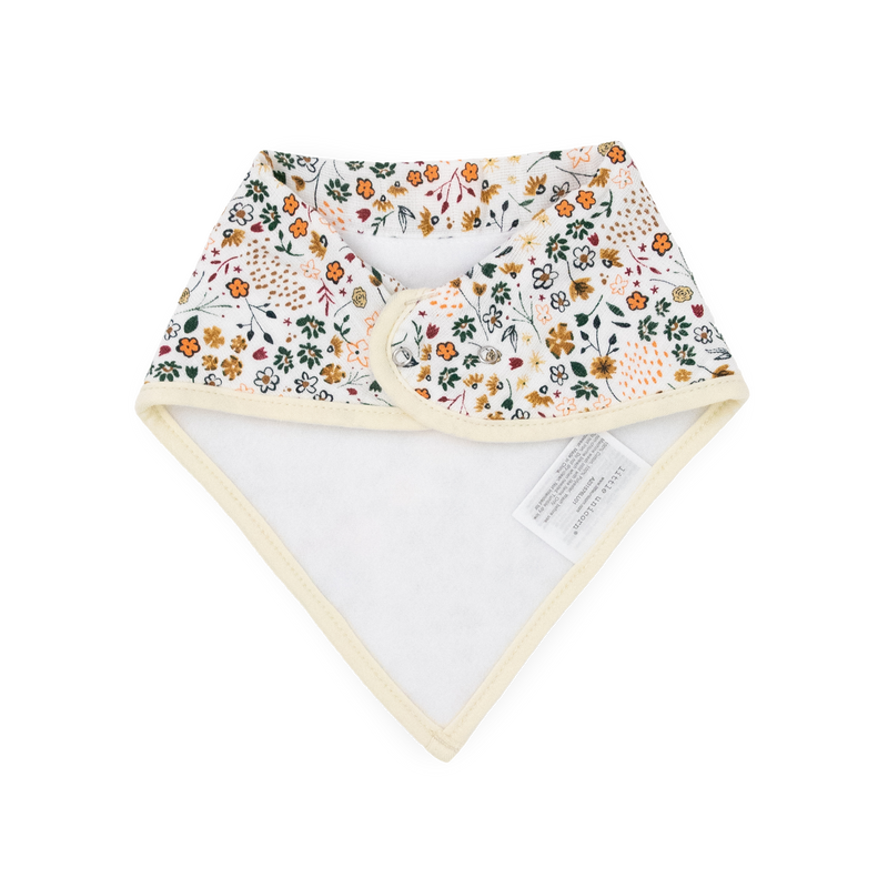 Cotton Muslin + Fleece Bandana Bib 4 Pack - Vintage Floral