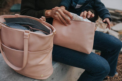 Vegan Leather Pouch Set - Blush