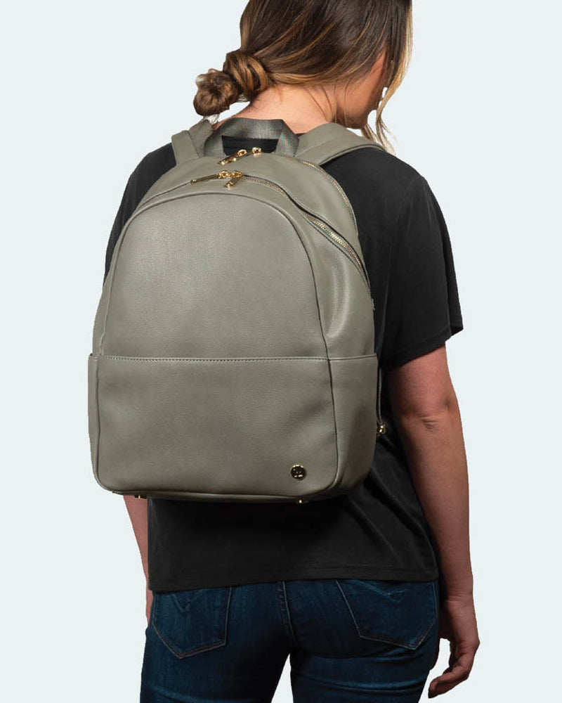 Skyline Backpack Grey Umber - Gold Hardware