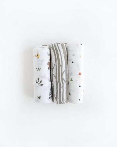 Cotton Muslin Swaddle Blanket Set - Forest Friends