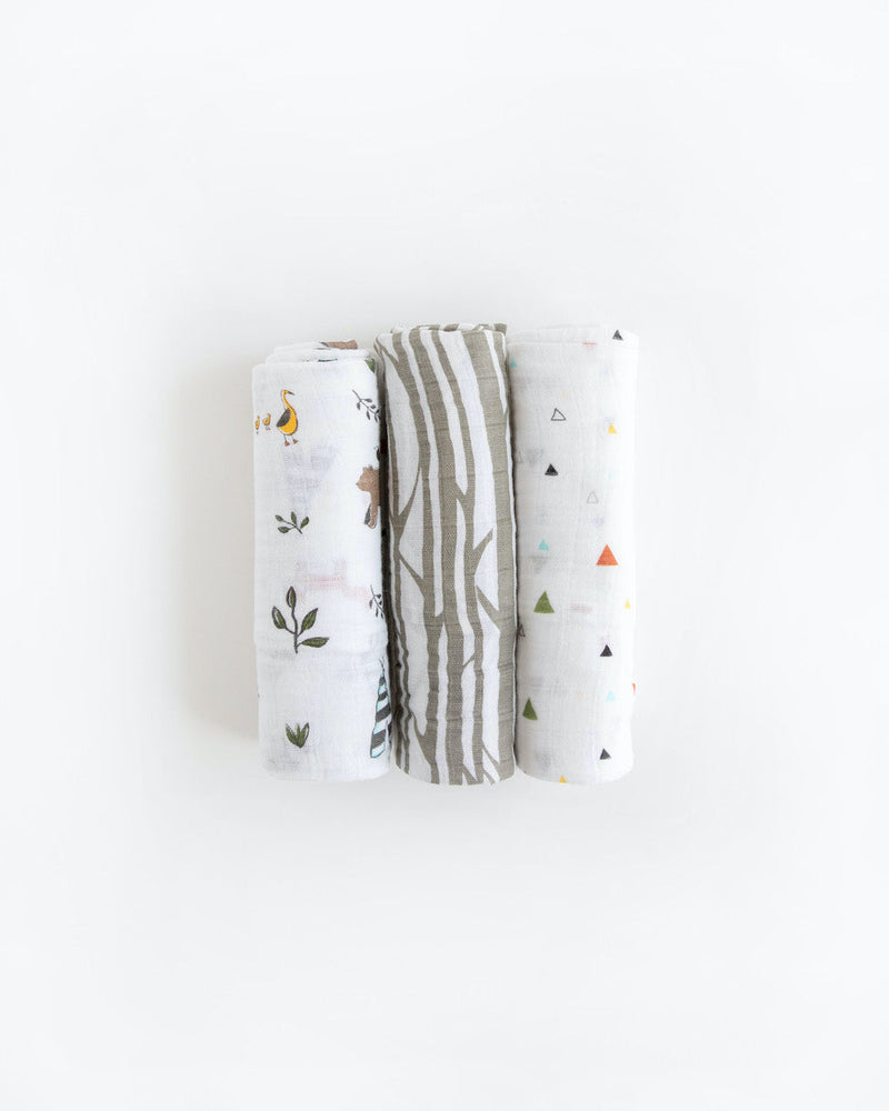 Cotton Muslin Swaddle Blanket Set - Forest Friends