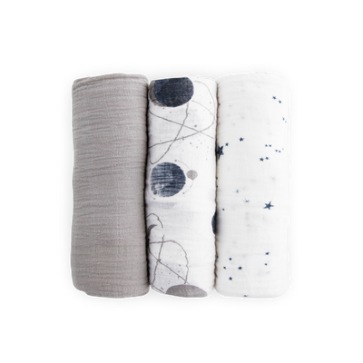Cotton Muslin Swaddle Blanket 3 Pack - Planetary 2