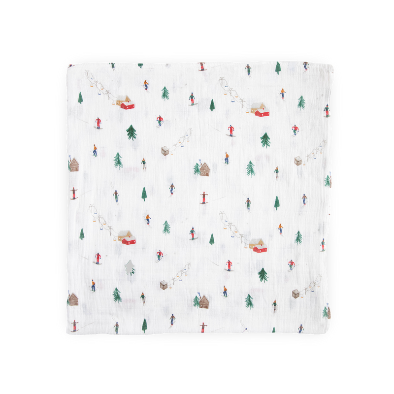 Cotton Muslin Swaddle Blanket - Powder Party