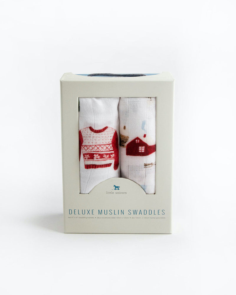 Deluxe Muslin Swaddle Blanket Set - Sweater Soiree
