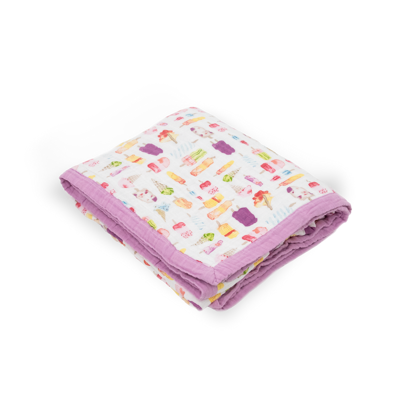 Cotton Muslin Quilted Throw - Brain Freeze