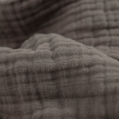 Cotton Muslin Quilted Throw - Mocha