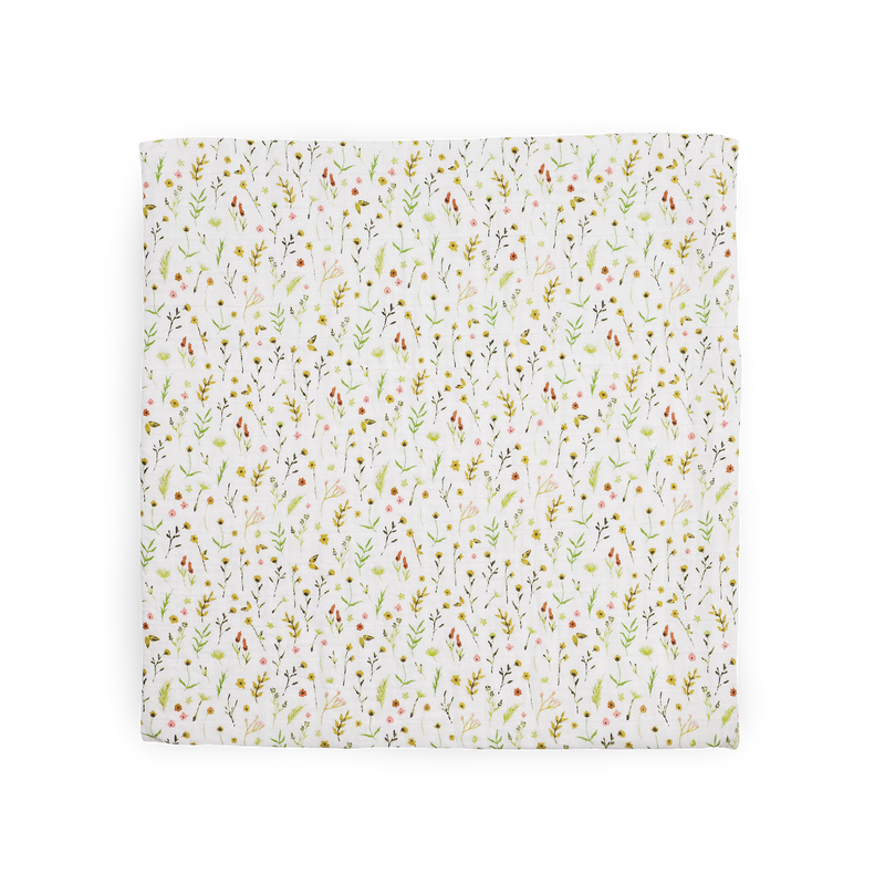 Organic Cotton Muslin Swaddle Blanket 2 Pack - Floral Field