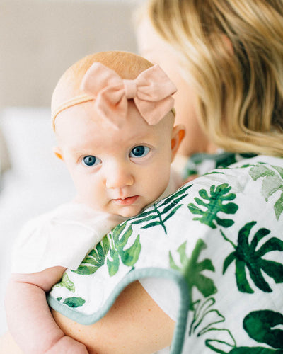 Cotton Muslin Burp Cloth - Tropical Leaf
