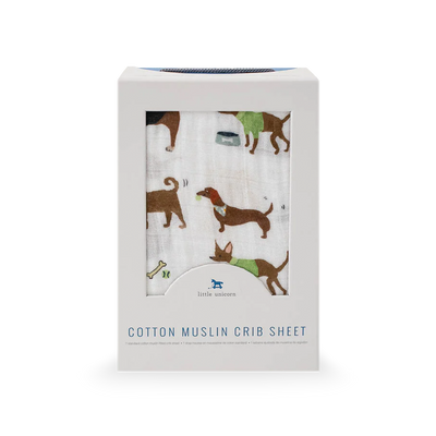 Cotton Muslin Crib Sheet - Woof