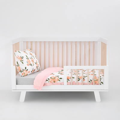 Cotton Muslin Toddler Bedding 3 Piece Set - Watercolor Roses Grande